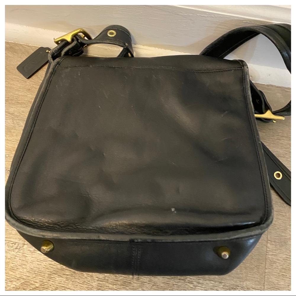 Black Leather Vintage, Coach stewardess bag - Picture 10 of 12